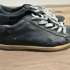 Golden Goose Black Sneakers with Gold Trim